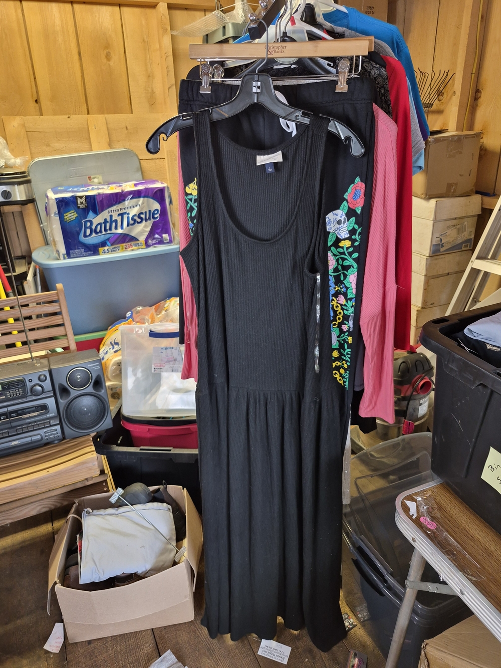 Universal Thread Black Ribbed Sleeveless Maxi Dress Bin 52
